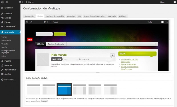 Mystique 3.3.2 para WordPress 3.8